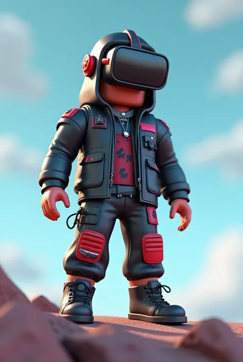 a close up of a person with a head on a rock, a low poly render inspired by Károly Brocky, reddit contest winner, tachisme, roblox avatar, roblox, roblox screenshot, mechanic punk outfit, wearing a fisher 🧥, lineless, looking heckin cool and stylish, new c...