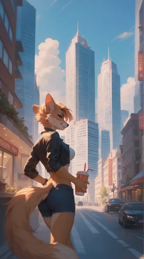 Source_furry, 1girl, furry, anthro, cityscape