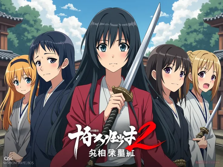 je vais creer une affiche d'anime 
qui dit série televisée gratuite nashano sword 2 en lettres japonais avec plusieurs personnage en Arrière-plan.
[DVD ]