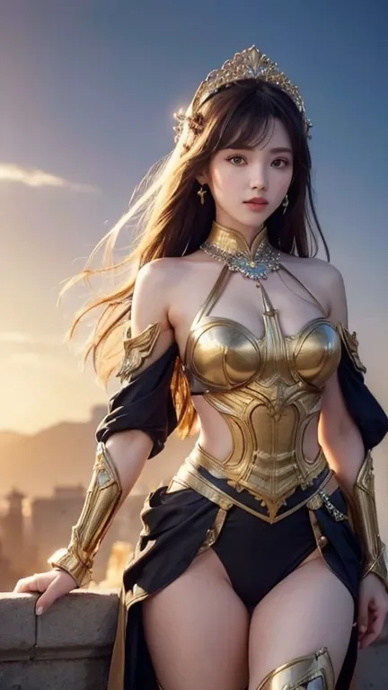   Watch out for ,((  High Quality、8k、  masterpieces:1.3))，( Shot over the thigh  :1.27)，  Girls with beautiful faces  ，navel，  best image quality，  Very Clear ，  Delicate and sharp outlines ，Mechanical Arm ，  detailed details without lighting，( camels with...