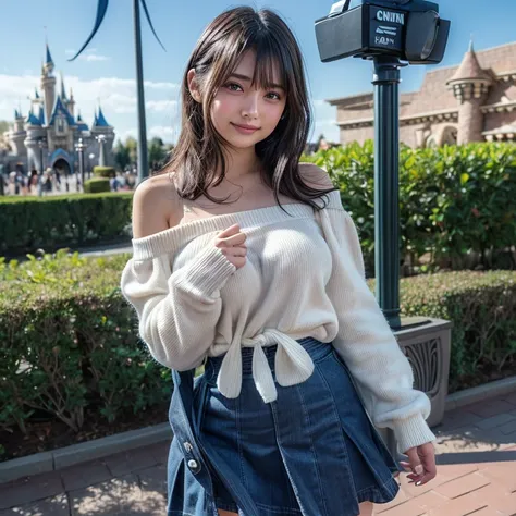 ((wind lift:1.6)), full body, (spread legs:0.9), (sad smile,blush:1.1), masterpiece:1.4, photo-realistic, raw photo, 8K resolution, Ultra HD, (18 year old girl, very Cute face, Japanese Idol:1.3), very Beautiful girls, (large breasts:1.3), Perfect Style, s...