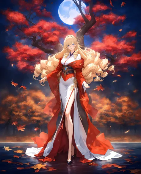  one beautiful mature woman 。( Masterpiece,  top quality,  very detailed depiction,16k, drawn by a professional illustrator , High quality anime picture ),
(She pulls up a red glitter kimono with one hand and greets her gracefully, A flat silver hairpin th...