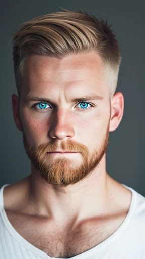  Colored photo An Icelandic man with short hair focusing on his face 