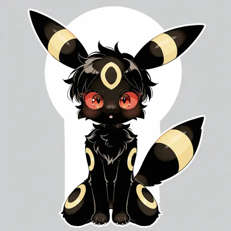 (furry, kemomo:1.5), solo female, umbreon, detailed umbreon,