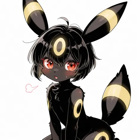 (furry, kemomo:1.5), solo female, umbreon, detailed umbreon,