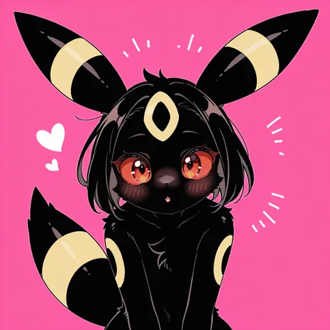 (furry, kemomo:1.5), solo female, umbreon, detailed umbreon,