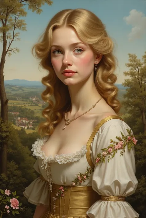 A beautiful blonde woman in Normandy France in the 1600s