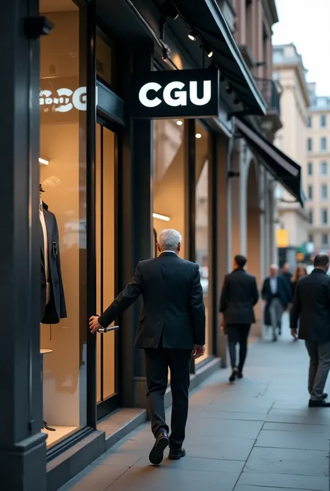 VIDEO OF CUSTOMER ENTERING A SHOP NAMED CGU BRAND