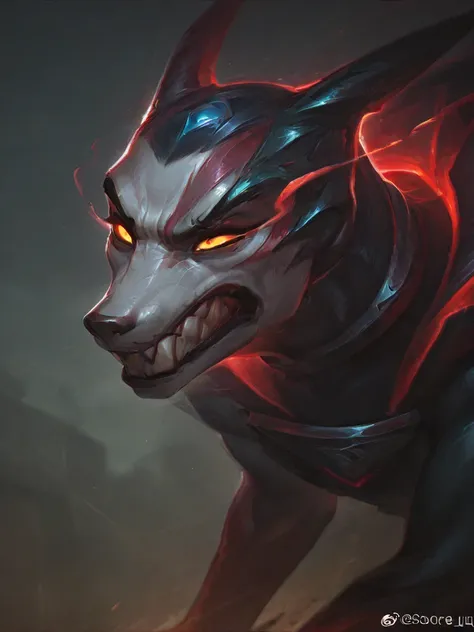 League of legends  Naafiri darkin
 angry face 3D