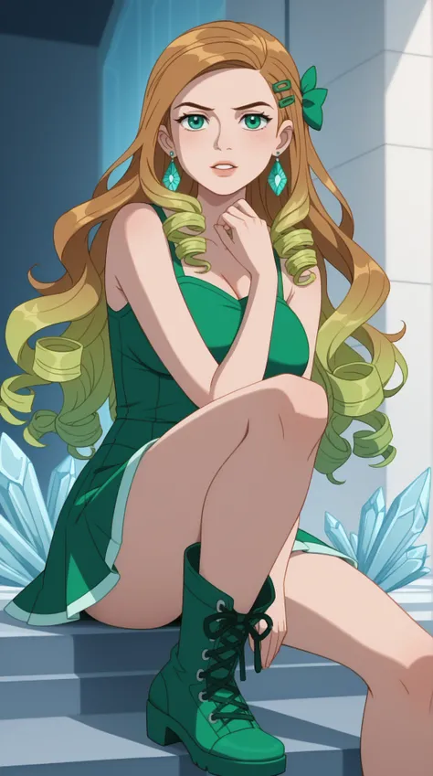 Evangeline "Eve" Tennyson (Eve 10)

Theme Color: Seafoam Green

Hairstyle: Shoulder-length ringlets, often adorned with small seafoam green clips

Eye Color: Teal-green

Hair Color: Chestnut brown with seafoam green tips

Skin Tone: Light olive

Outfit:

A...