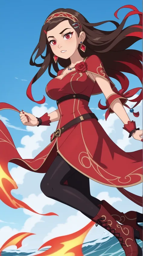 Margaret "Meg" Tennyson (Meg 10)

Theme Color: Wine Red

Hairstyle: Long hair styled in loose waves with a decorative headband

Eye Color: Dark red-brown

Hair Color: Dark brown with deep red streaks

Skin Tone: Pale with a slight pinkish hue

Outfit:

A f...