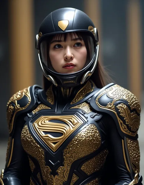 TEST IMAGE. ((best quality)), ((best quality)), Dark moody photorealistic, photorealism, real photography, Photorealistic, high resolution, Supergirl, Woman of tomorrow, woman of steel.
A white mech armor with intricate and luxurious gold designs from an a...