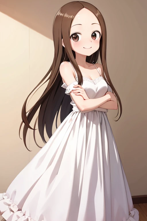 (takagi-san )
 upper body：wedding dress
下半身：Bridal Veil
Subject size：Girl
background ：hospitals
timer：Sunlight
expression ： evil smile
posture ：standing