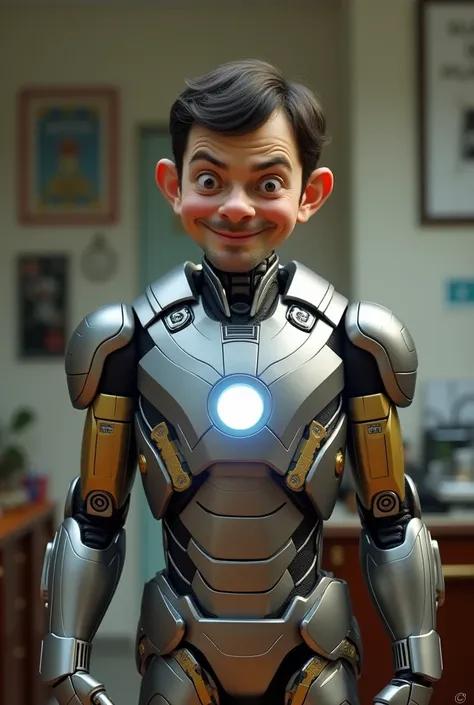 Mr.Bean wearing ironman suit