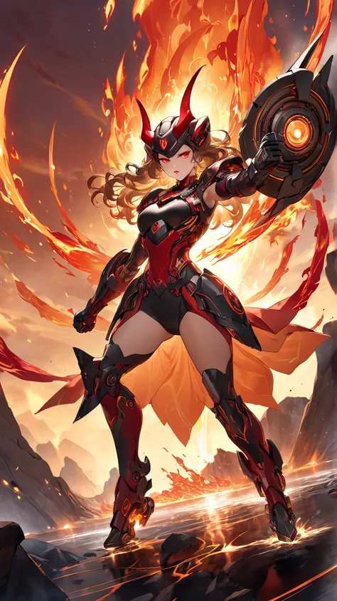 Futuristic Aries Mech-Style Woman
A fierce, futuristic woman embodying Aries, clad in high-gloss crimson red, molten gold, and deep obsidian armor, radiating power, determination, and an unstoppable spirit. Her long, wavy hair flows wildly, infused with fi...