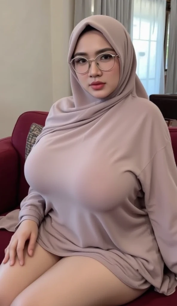 (Masterpiece: 1.2, Best Quality), Realistic, (Realistic Picture, Complex Details, Depth of Field), Best Quality, Masterpiece, Highly Detailed, Realistic, 1 mature, indonesian old wife, 45 Years Old, chest forward, big breasts, thin lips, beautiful and sedu...