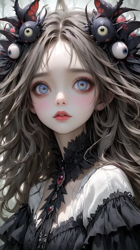  Tim Burton Style、 extremely realistic 、Fictional creatures、