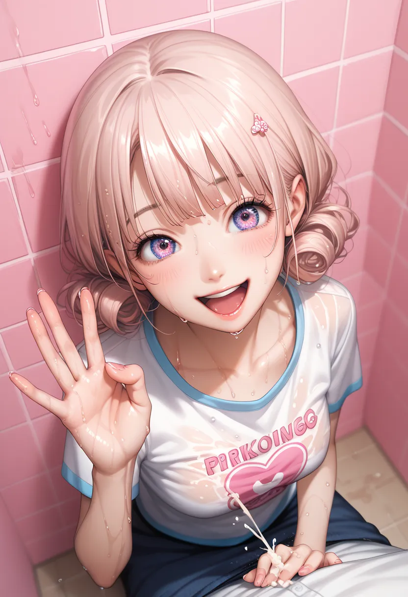 sexy Anime sister ( happy and excited ), , ((( wet))) wear,   multiple hand job gestures  , Anime,  and hentai , cartoon, hardcore  and hentai ,  erome, cum on  wet toy, On the wall, In the pink room,  pastel style ,  from aboveザーメンを振りかける ,   sprinkling se...