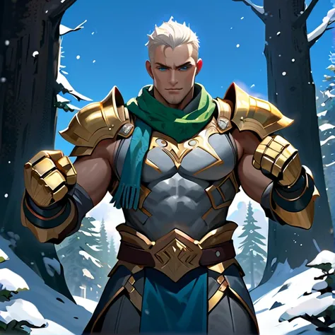 Masterpiece, HD, high resolution, High Quality, Best Quality, Super Detailed. Solo character alone. Science-fantasy art.
{{(a 30-years-old male-human hero:(appearance: black-skin. Short white-hair. Male-strong complexion. Very handsome face. Blue-eyes. Gre...