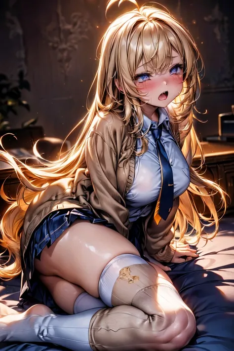 Browsing Caution,​(Highest quality, 8k, masterpiece:1.3,beautiful girl), (Very detailed)Glowing Skin,(((Long Hair,blonde,Beautiful Hair))),(Perfect Anatomy, Anatomically correct, Very detailed肌),((Golden Eyes)),((Perfect Fingers,Five Fingers)),((Light blue...