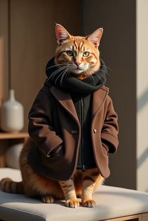 Give me pictures of a cat wearing Kristineau clothes 