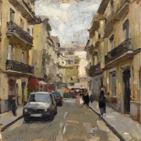 Ultra-detailed, top-quality, retro Montparnasse atmospheric street corners, oil paintings, rough brushstrokes with intense emotions and energy, and thick coatings of paint give it a three-dimensional effect and presence. This adds strength and power to his...