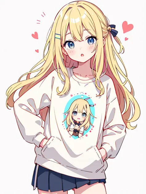  hyperrealism, simple initial  ，Abstract art，Watazawa Seizo Style   ,face, (((   cutest girl ))), **Yo,（ Wavy Blonde Hair）、 Colorful hearts,   Sports Fashion , (((The background is a cute doodle ))), (((Cute Protozoan))),   fashionable design , Put Your ha...