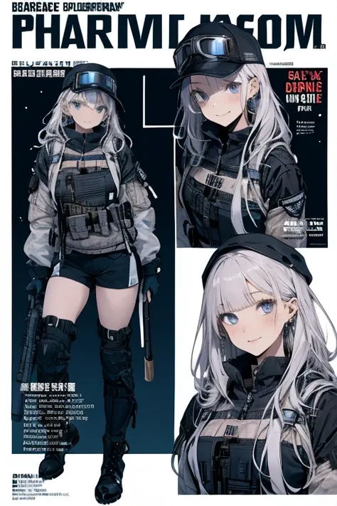 (from below:1.2,   top quality ),   girl ,    platinum-colored military uniform with sparkling eyes and contagious smile   , The dreamer wants purplish   blue eyes , (from below:1.2,   top quality ), a   girl ,    blond hair left and right , The dreamer wa...