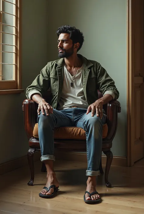 araffe sitting in a chair with a pair of flip flops on his feet, a portrait inspired by Narayan Shridhar Bendre, trending on instagram, hyperrealism, casual photography, full body photogenic shot, portrait shot 8 k, with a cool pose, shot on sony a 7, look...