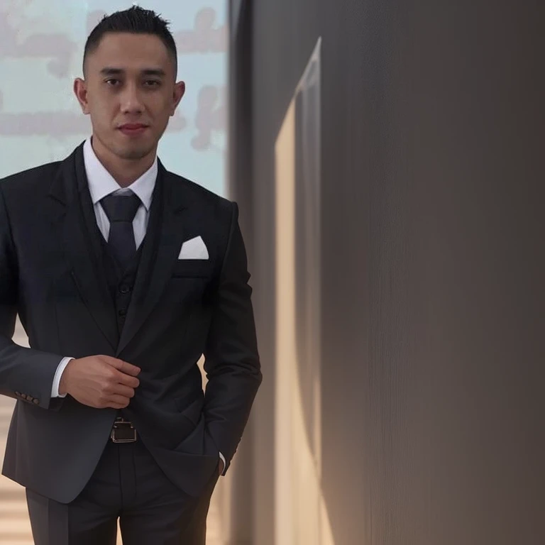 there is a man in a suit and tie standing in front of a wall, mohamed chahin, khyzyl saleem, taken in the early 2020s, ash thorp khyzyl saleem, ramil sunga, professional picture, profile photo, wearing suit and tie, wearing business suit, henry ascensio, s...