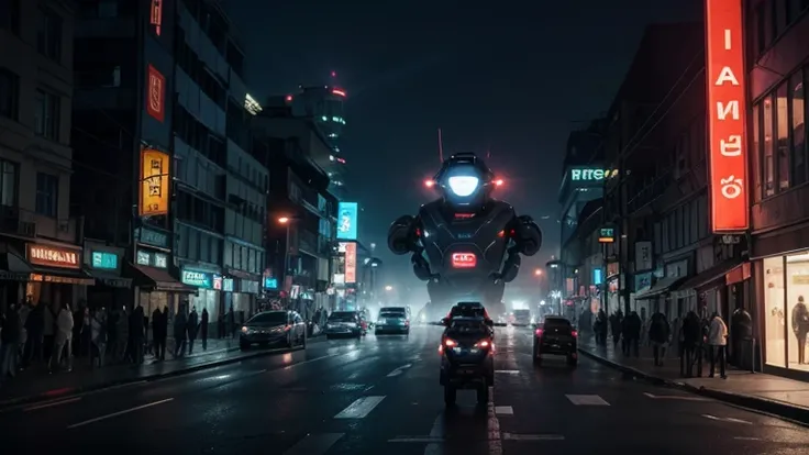 " Create a cinematic and intriguing video about the future of artificial intelligence .  Show advanced machines gaining consciousness ,  futuristic cities dominated by AI ,  computer networks pulsating with digital intelligence and interactions between hum...