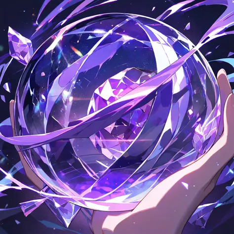  high resolution, black and purple crystal sphere