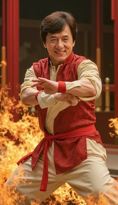 ### ** Jackie Chan as Liu Kang  – O Dragão Imortal em Movimento** 🐉💥🥋  

 In a fighting universe where martial arts are mixed with mystical forces , **Jackie Chan assume o papel de Liu Kang**,  the legendary hero of  *Mortal Kombat*.  Known for his unparal...