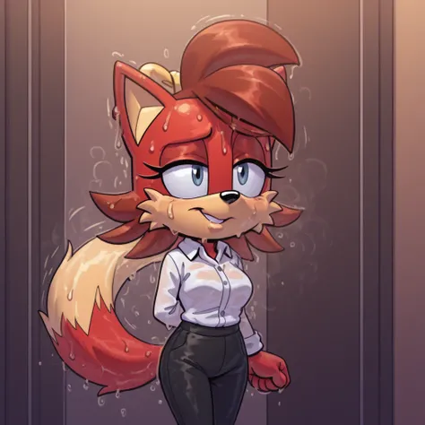 Fiona The Fox, sweating, secretary, soaked, smelly, hot