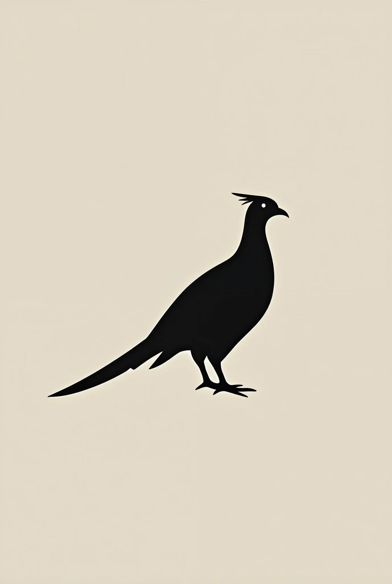 Logo with pheasant, drawing in siluete