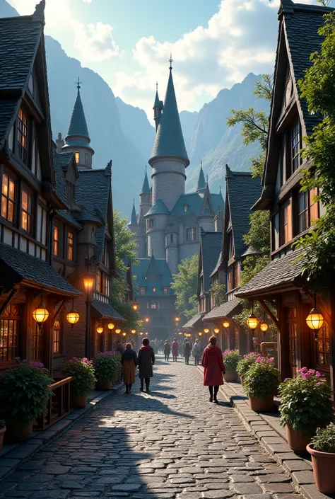 Village Hogsmeade mixes ultra-realistic medieval style, Cinematic and in 8k realistic wallpaper