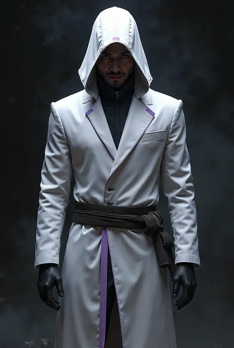 Male Ninja with white suit and slight hints of purple 