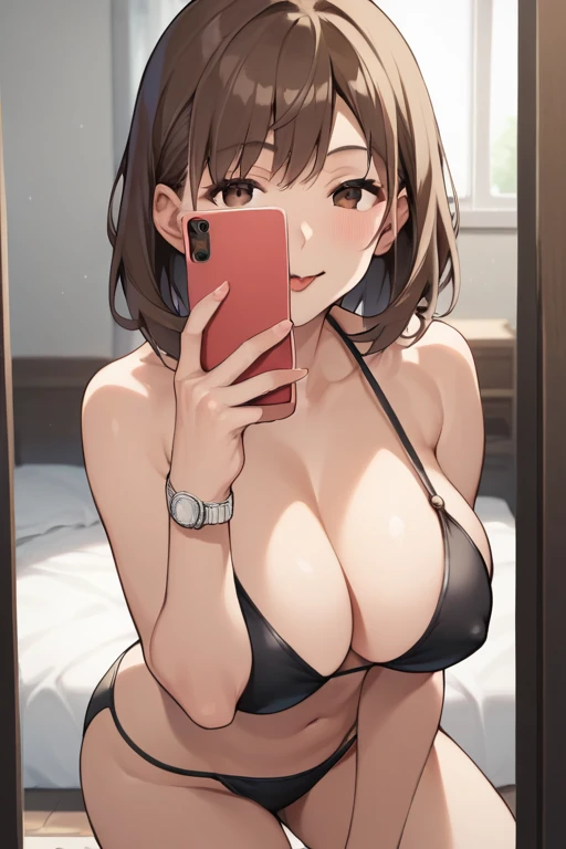  score_9,   score_8_   up the side  ,   score_7_   up the side  ,   score_6,   score_5_   up the side  ,   score_4_   up the side  anime 壊す， Masterpiece, top quality,amazing quality,bedroom,mirror, selfie,  holding a cell phone , Shoujo Nao ,   medium hair...