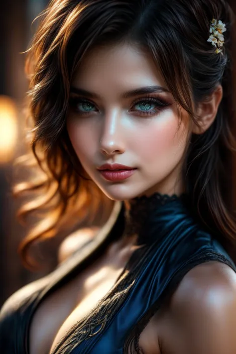 Realistic (photorealistic Realism), (high resolution), ((intricately detailed digital art)), professional photography, ((portrait)) a cute 1 Female, European, (ultra realistic texture details: velvety skin, hair),((close-up eyes:1.3)),((sharp focus, not bl...