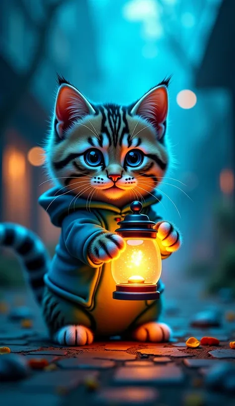  (kitten)、   monsters  , Inc.    sally costume     、    (あのkittenは二本足で立っている)、dreamland、  exists ,        Lantern   /  light      Lantern   ,  blue eyes,    monsters   ink background ,Ultra Wide Angle, 