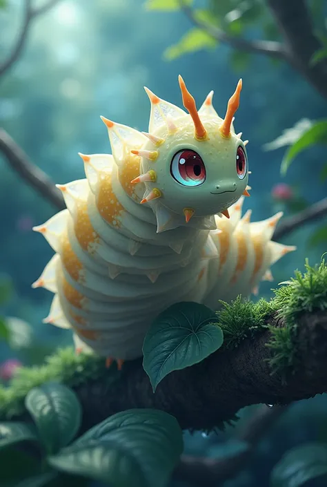 Lepidoptera larva in the anime realistic RPG style based on Pokemon