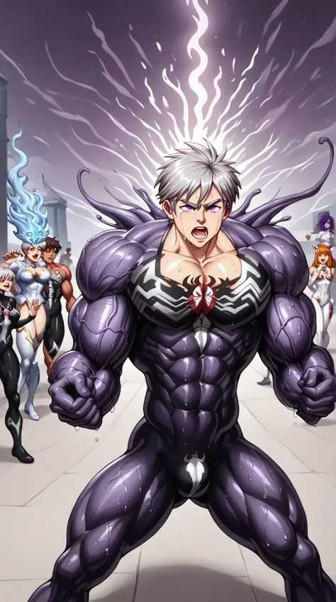 Toei animation style,((( Huge Muscles))),Confront the enemy, High Precisionな顔,Hyunckel, handsome, handsome,((Huge penis,Anal Sex 1.7)), crying face, Silver Hair,,8k, High Precision,'s greatest masterpiece, detailed depiction of up to the front door,Spiked ...