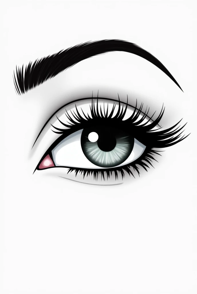  Eyelash and eyebrow designer logo .  with the name "Priscila Glória "  in the spotlight.  Style updated with current format and theme trends. In black and white color  