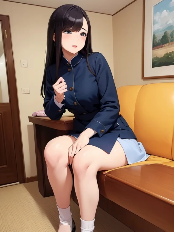 ((  top quality ,  Masterpiece)),  matured、  is cute 、  I have 40 clothes &#39;S、  Panties Please Show Me Panties 、  lace panties 、 scattered sweat  、、:1.3), ((  matured :1.5、  very chubby  、 Thick brown hair  、 Short hair on a business trip  、),  Dressing...