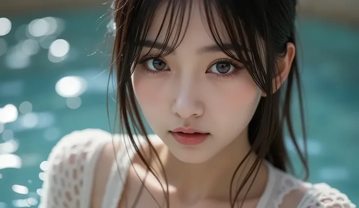 8k, super high resolution , top quality, masterpiece,rule of thirds,golden ratio, surreal, photos, one woman,( girl:1.3), cute, cute顔, Beautiful Eyes in Every Detail , 細かく Details, Mature Women, princess,extream close up,smile, black hair,Long layers,...