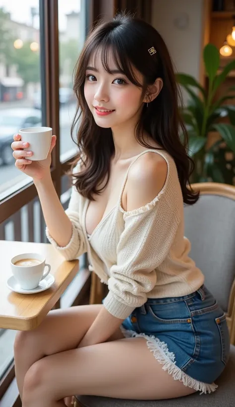 ｛A perfectly realistic, high-definition, high-quality, full body photo of woman taking a seat with one cup of cafe latte in a stylish and modern coffee shop｝
A full-body photograph of a beautiful and attractive 20-year-old woman in every respect.
A strong ...