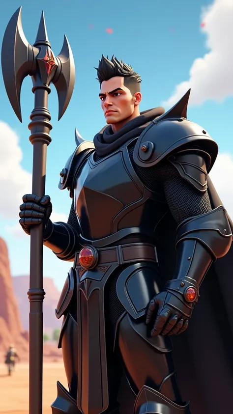 Play the Black Knight from Fortnite 
masterpiece,   thong,  highres,  extremely detailed 8k wallpaper, very clear, 1 man,  40-year-old man,  mature man, elv, ( black hair:1.2),  short hair,  spiky hair,  anime protagonist's hair ,
( onyx black armor :1.5),...