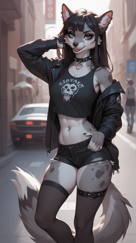 Source_furry, 1girl, furry, anthro, goth