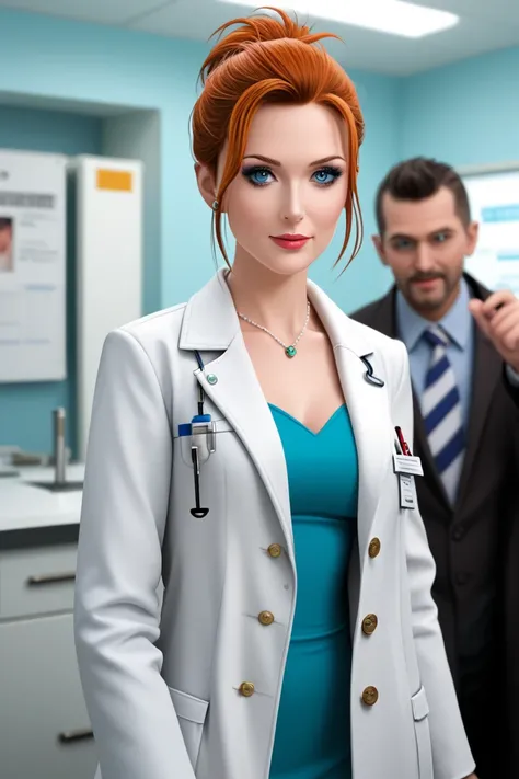 woman in doctor coat, Secret Laboratory