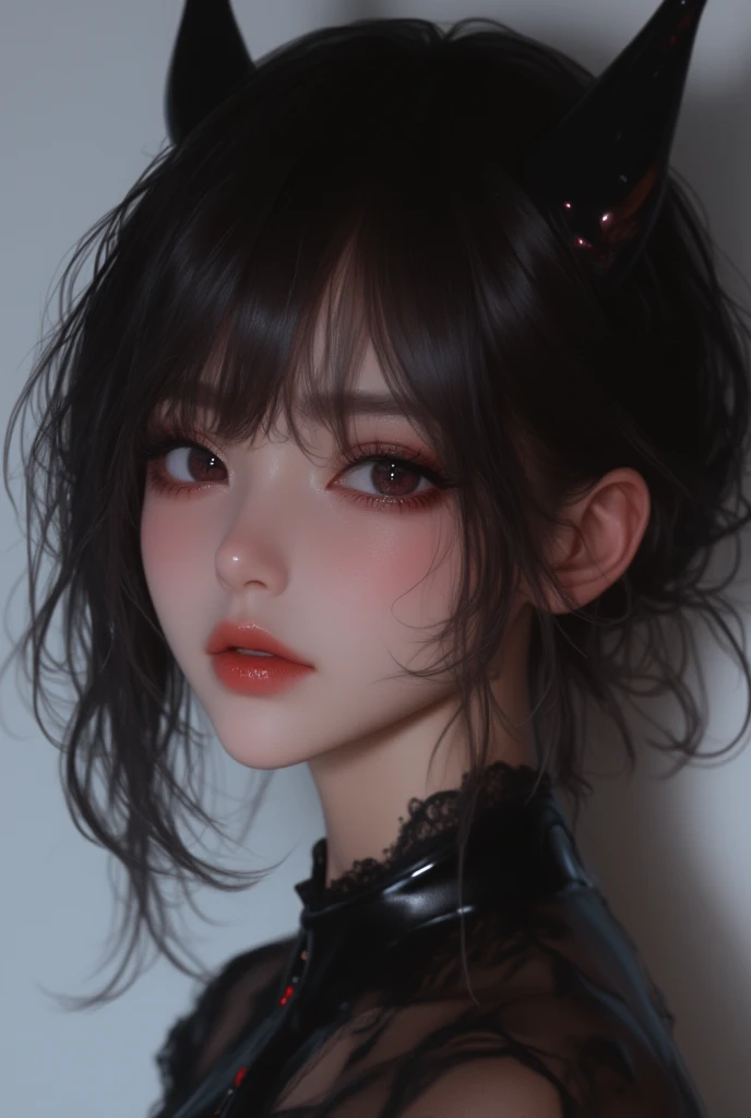 a close up of a person in a black outfit with horns, seductive anime girl, extremely detailed artgerm, beautiful succubus, anime character; full body art, ig model | artgerm, range murata and artgerm, demon anime girl, trending artgerm, anime woman, artger...